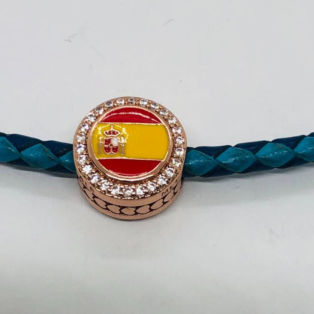 ✨✨Pandora Spain Flag BEAD Charm |S925 Sterling Silver Jewelry with Gift Box